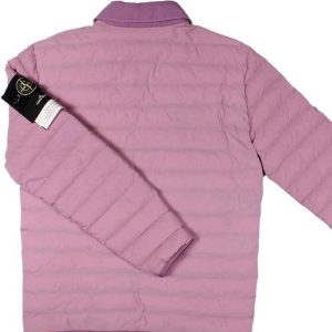 Piumino Leggero Rosa Antico Collo a Camicia