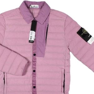 Piumino Leggero Rosa Antico Collo a Camicia