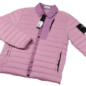 Piumino Leggero Rosa Antico Collo a Camicia